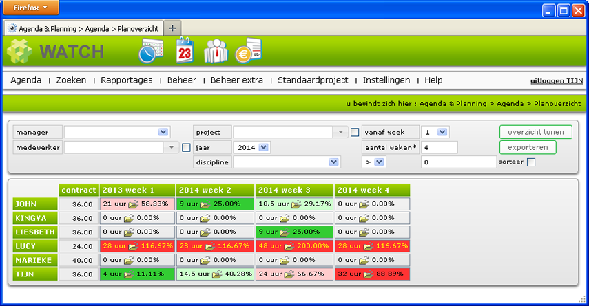 discipline filtering in planoverzicht discipline filtering in planoverzicht