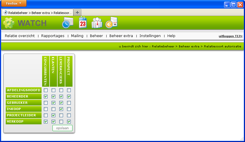 relatiesoort authorisatie relatiesoort authorisatie