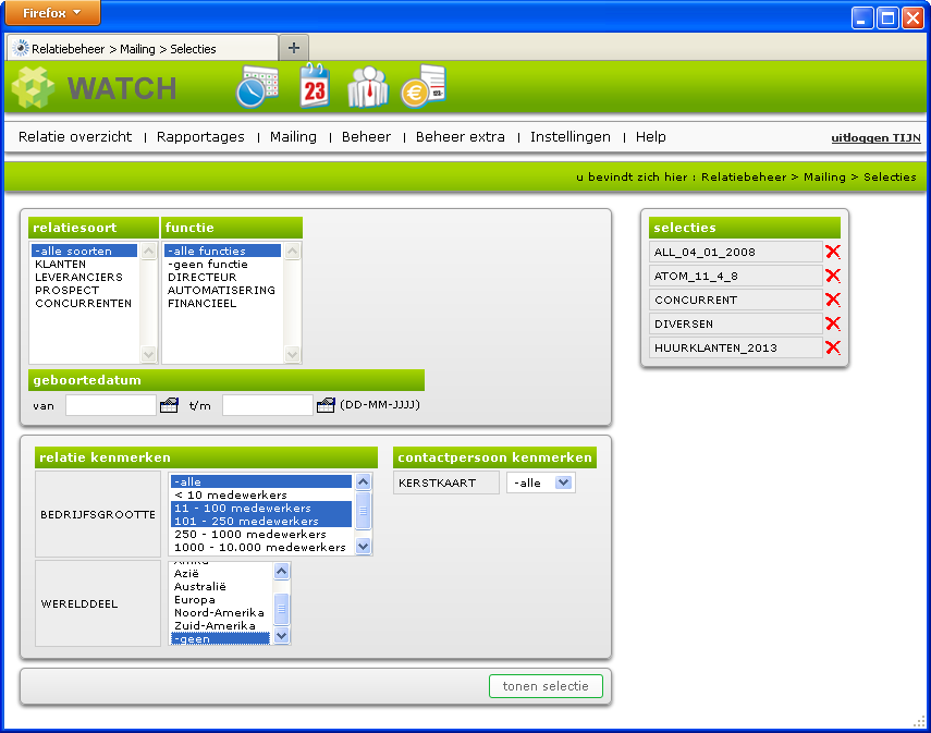 selecties maken met kenmerken selecties maken met kenmerken