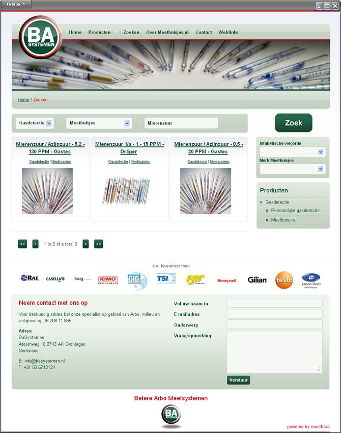 Meetbuisjes cataloguspagina